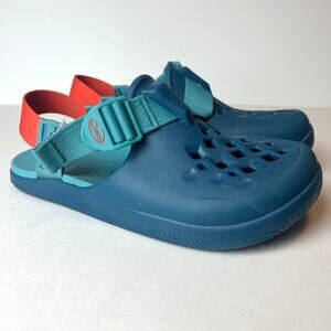 Chaco Chillos Clog Sandals Ocean Blue Orange Strap Women’s Sz 7